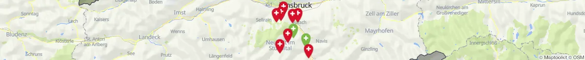 Kartenansicht für Apotheken-Notdienste in der Nähe von Fulpmes (Innsbruck  (Land), Tirol)